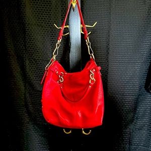Coach red shoulder bag